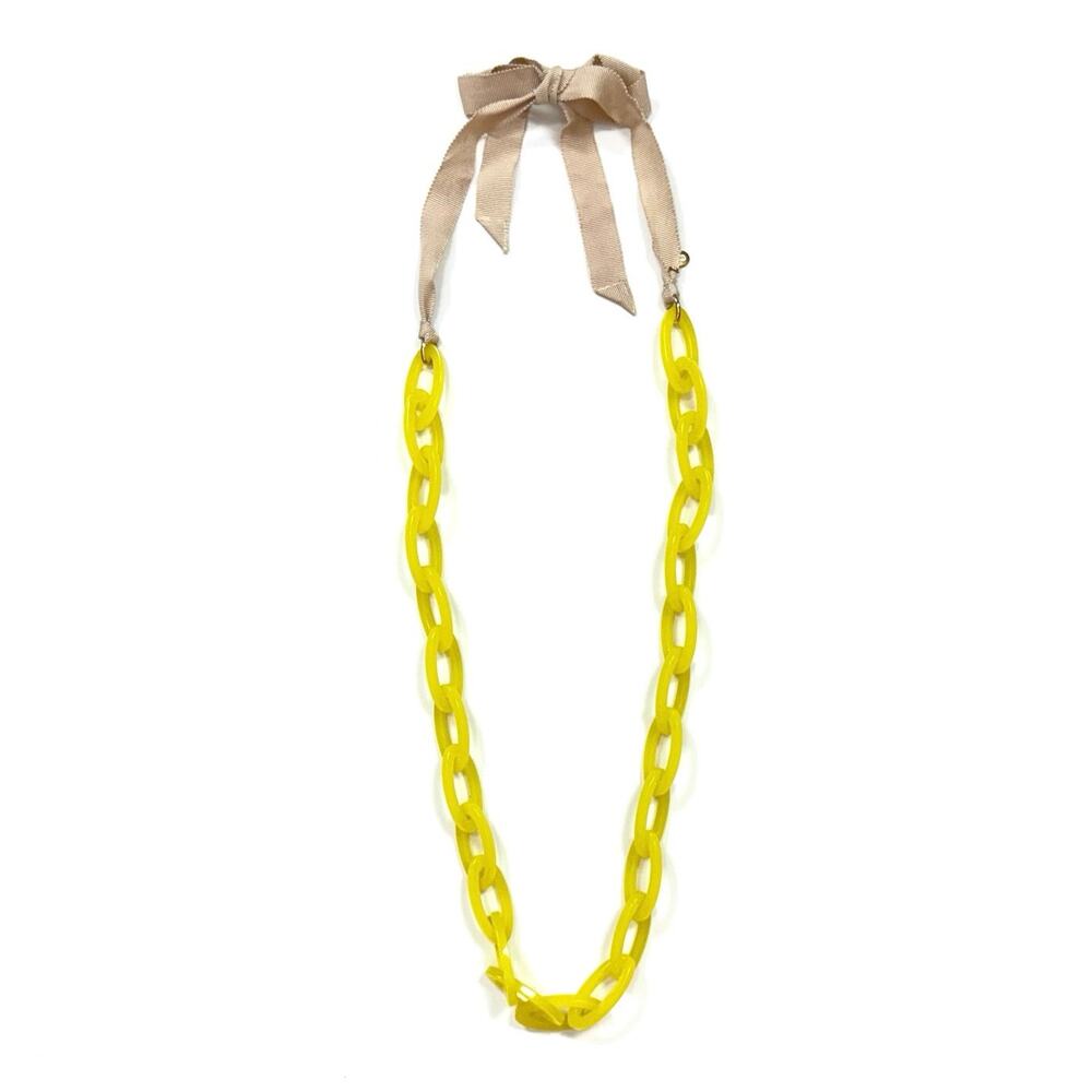 J. Crew Link Necklace with Ribbon Tie Closure